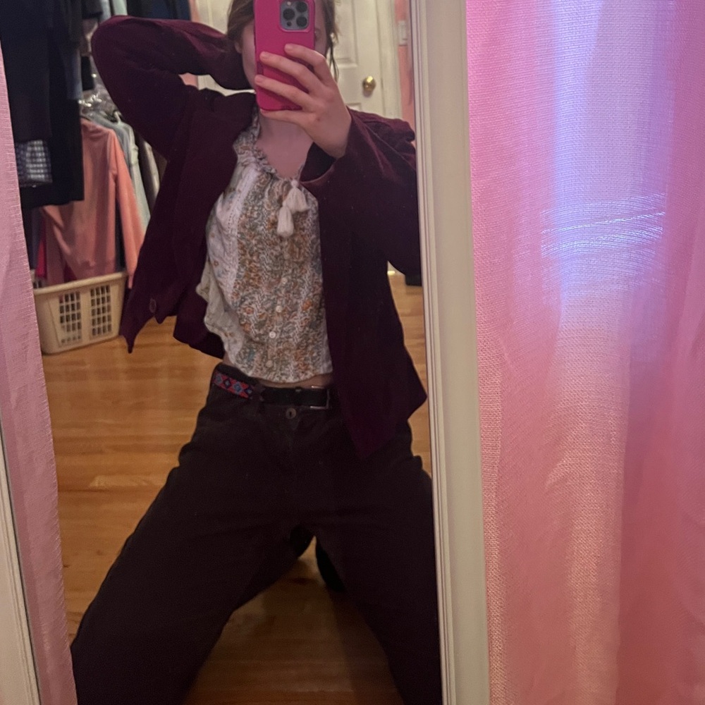 Women's Velvet Jacket button down  Burgundy blazer 🔥